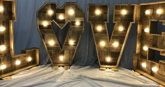 Light Up Rustic Love Letters Vintage Wooden Look Love Letters