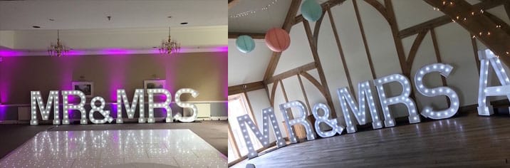 Light Up Mr Mrs Letters Illuminated Mr And Mrs Love Letters Hire