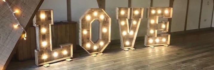 Light Up Rustic Love Letters Vintage Wooden Look Love Letters