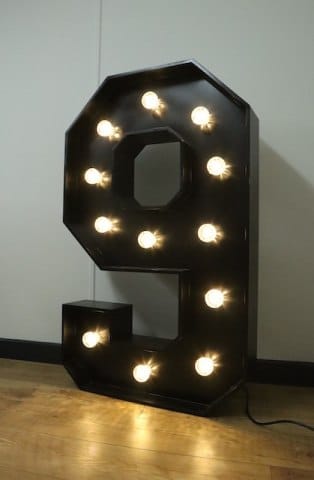 Black Light Up Numbers Hire