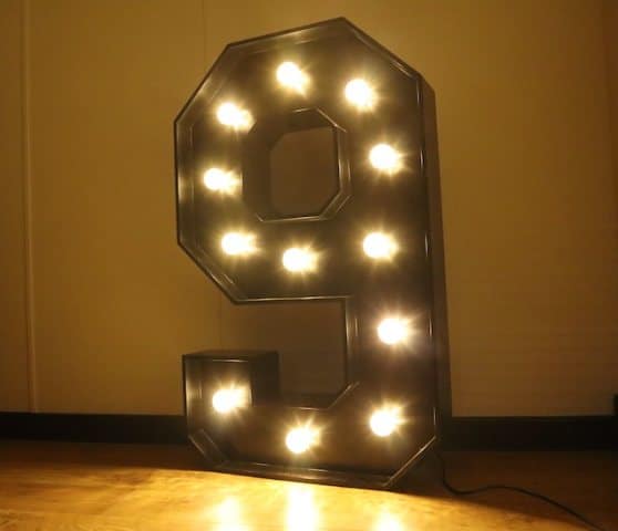 Black Light Up Numbers Hire