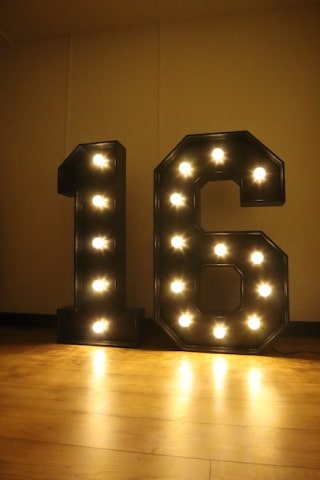Black Light Up Numbers Hire