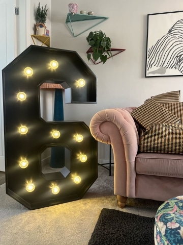 Black Light Up Numbers Hire