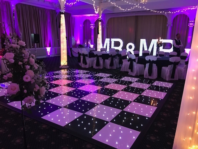 Black And White Starlight Dance Floor Hire Black White