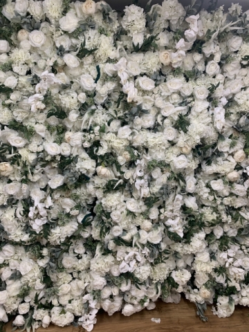 Deluxe White & Green Flower Wall