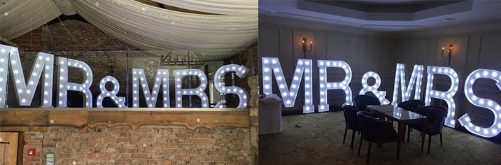 Light Up Mr & Mrs Letters