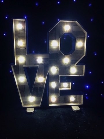 Light Up Rustic LOVE Block Letters