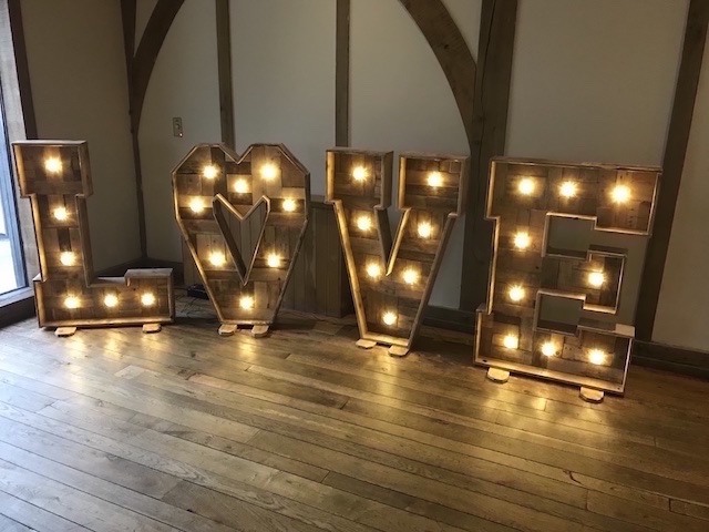 Light Up Rustic LOVE Letters