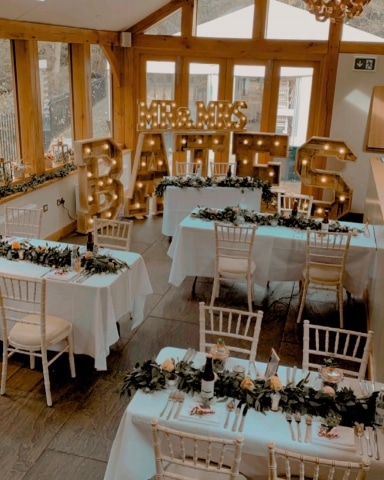 Light Up Rustic Mr & Mrs Surname