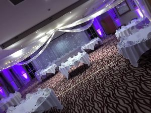 Bagden Hall - Ceiling Drapes - Starlight Backdrop - Up Lighting