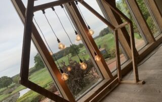 Hexagon Geometric Wedding Arbor Arch With Edison Lamps Hire
