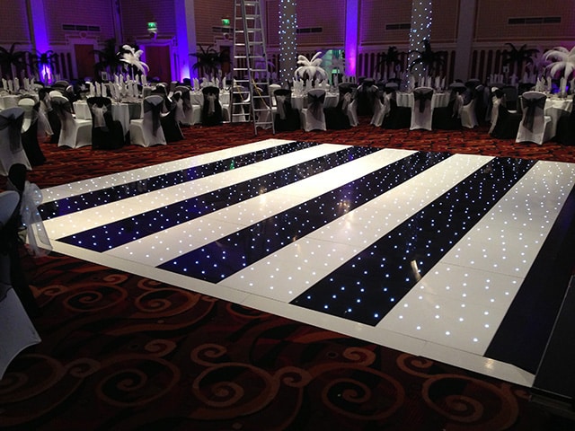 Black & White Stripped Dance Floor - Black & White Wedding Theme