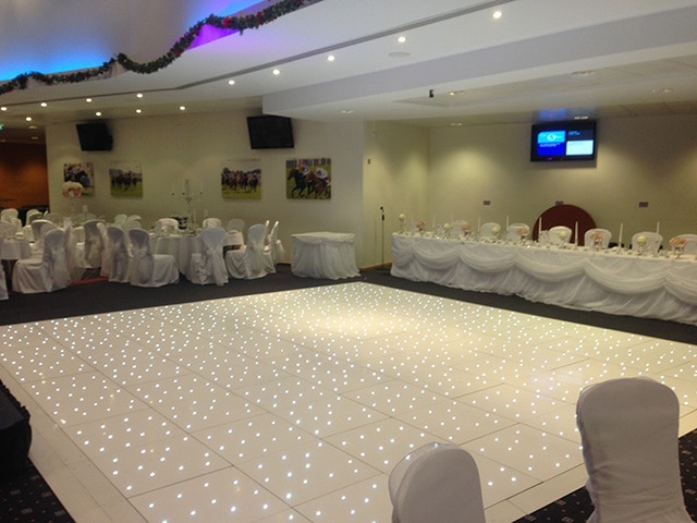 White Starlight Dance Floor - Black & White Wedding Theme