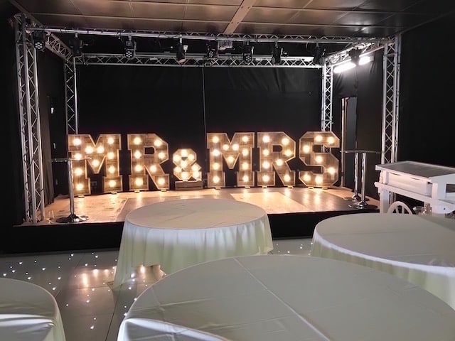 Light Up Rustic Mr & Mrs