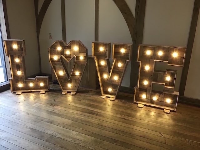 Rustic Light Up Love Letters
