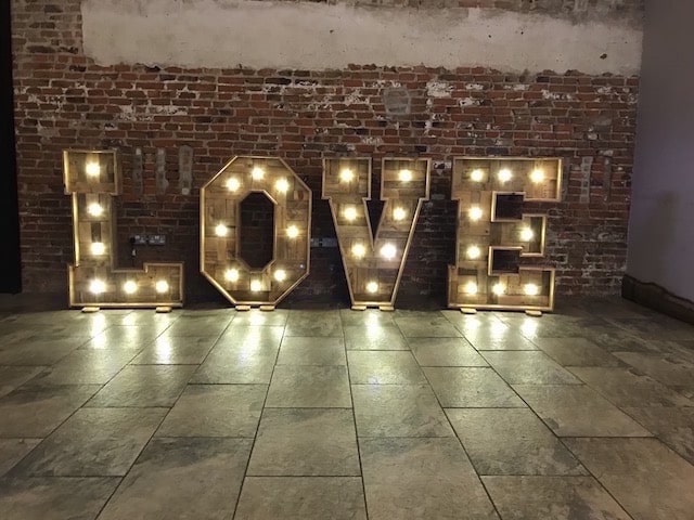 Rustic Light Up Love Letters