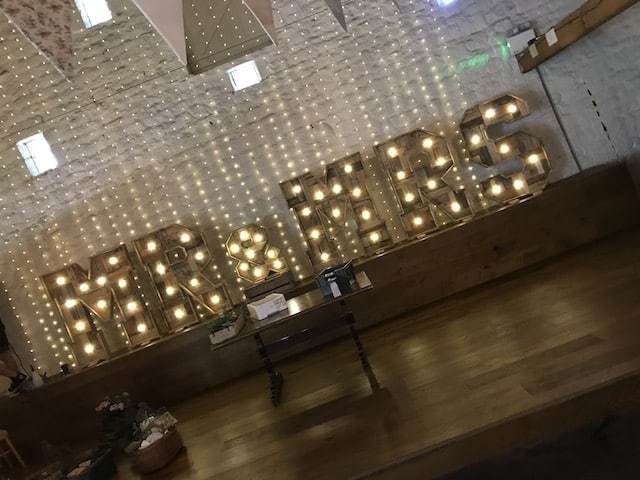 Light Up Rustic Mr & Mrs