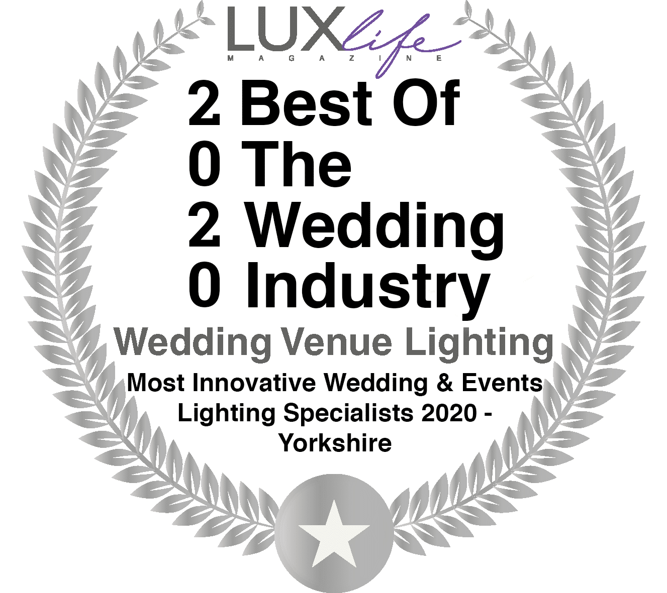 Luxlife Magazine 2020 Award – Wedding & Event Lighting Specialist Yorkshire