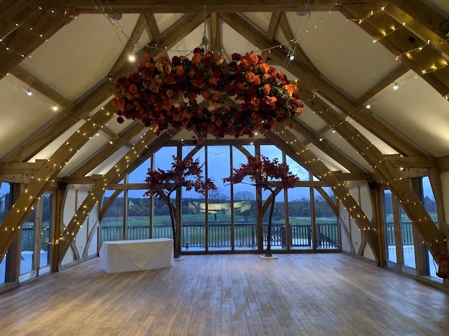 Fairy Lights With Autumnal Colours Floral Hoop