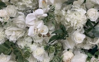 Deluxe White & Green Flower Wall Backdrop