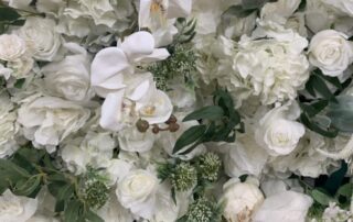 Deluxe White & Green Flower Wall Backdrop