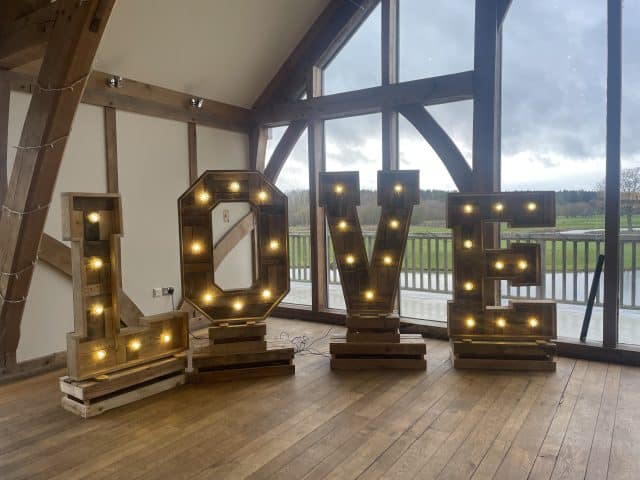 Sandburn Hall - Rustic LOVE Letters