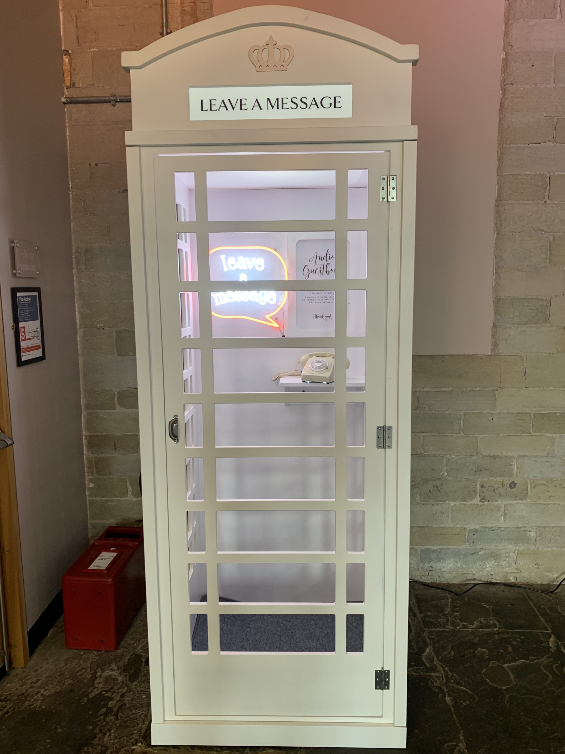 Vintage Phone Audio Guestbook With Full Size White Telephone Box
