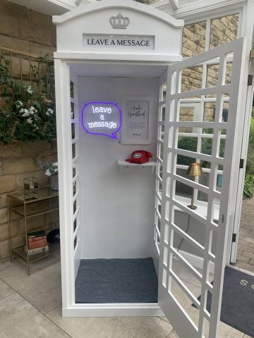 Vintage Phone Audio Guestbook With Full Size White Telephone Box