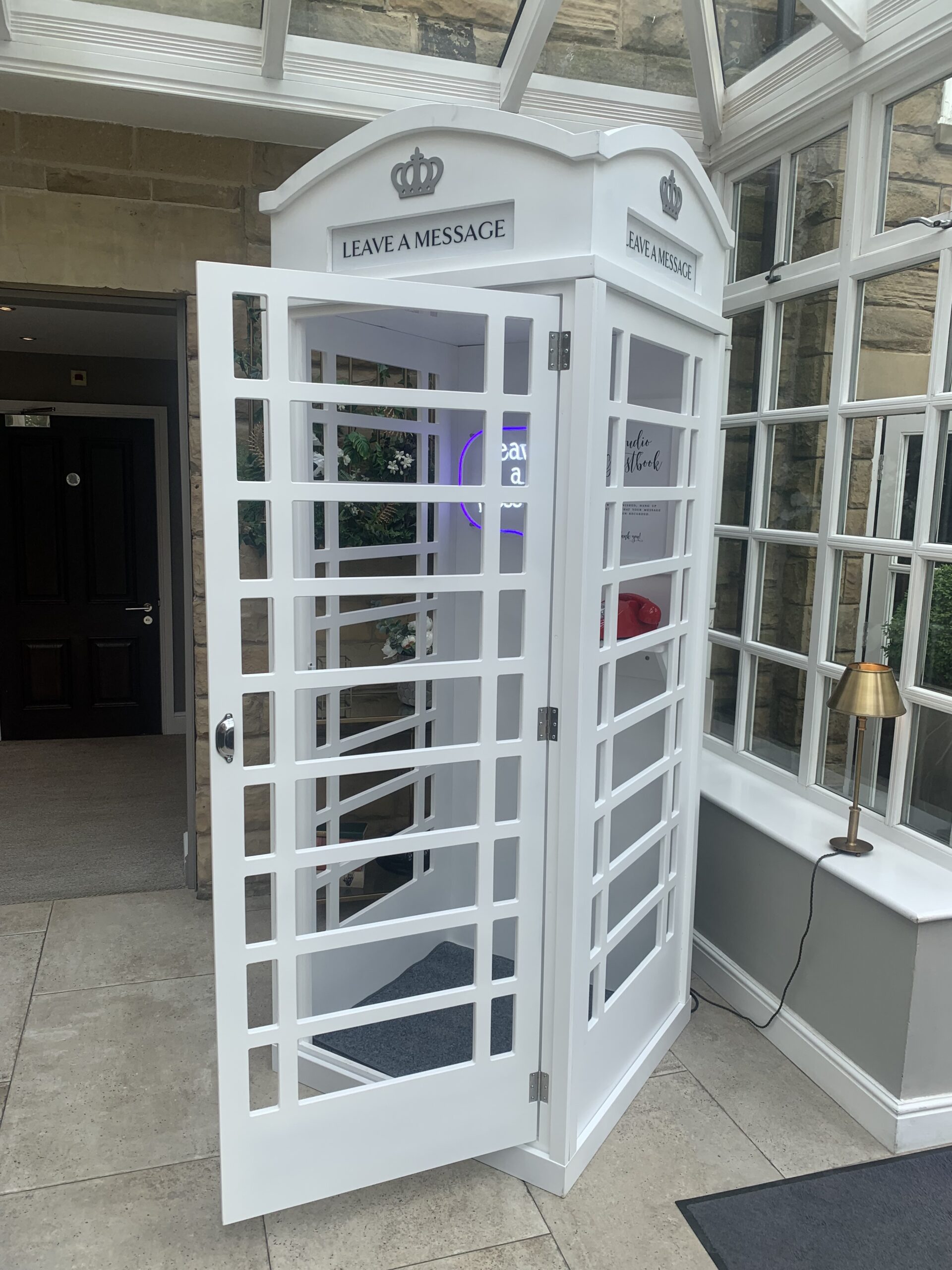 Vintage Phone Audio Guestbook With Full Size White Telephone Box