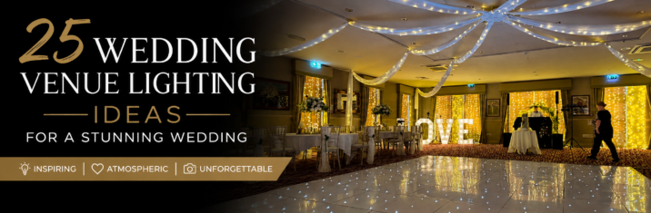 25 wedding venue lighting ideas showcasing fairy lights, draping and atmospheric wedding reception lighting