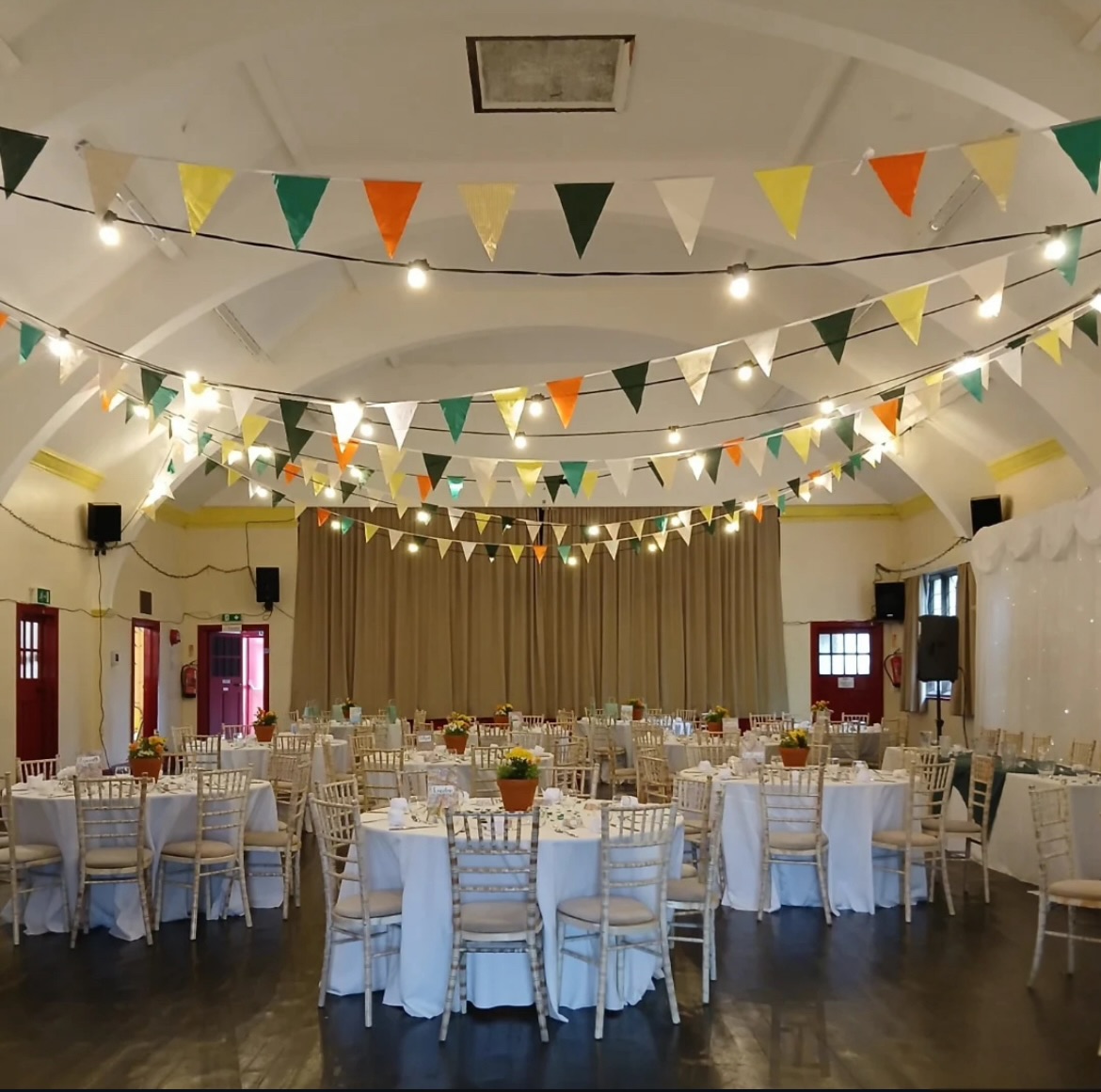 Festoon lighting for a wedding venue in Yorkshire