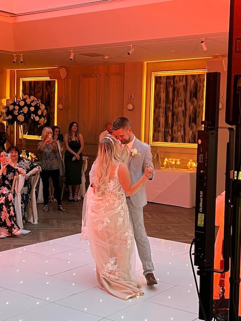 Starlight dance floor as part of professional wedding venue lighting in Yorkshire