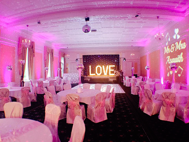 Wedding venue up lighting in Yorkshire